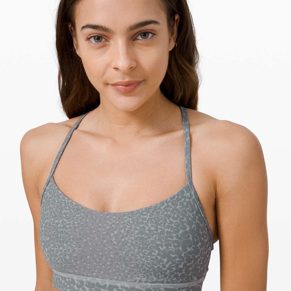 Women's Gray Strappy Sports Bra
